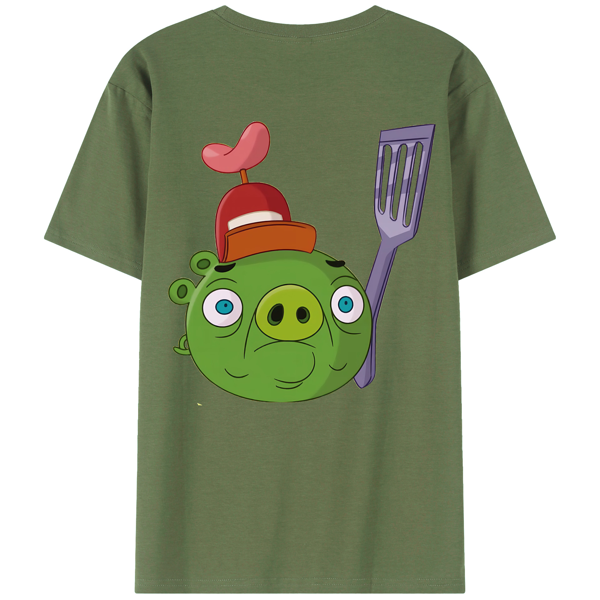 （画像用） Angry Birds アングリーバード 綿100％ メンズ半袖Tシャツ（バックプリント） 通気性
